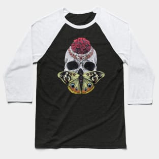 Roses Skulls Butterflies | Acid Pop Surreal Art | Ruby Red Skull Painting | Original Oil Painting By Tyler Tilley Created in 2020 Baseball T-Shirt